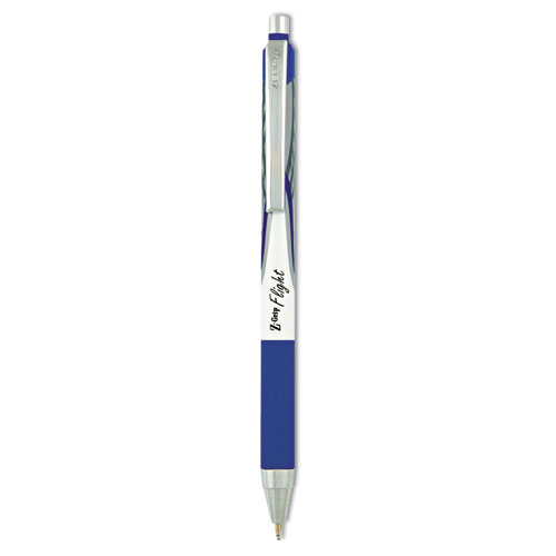 Z-Grip+Flight+Ballpoint+Pen%2C+Retractable%2C+Bold+1.2+mm%2C+Blue+Ink%2C+Black%2FBlue%2FWhite+Barrel%2C+12%2FPack