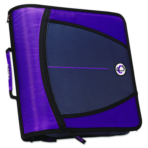 Picture of Large Capacity Zipper Binder, 3 Rings, 3" Capacity, 11 x 8.5, Purple