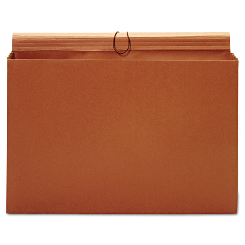 Picture of Expanding Wallet, 3.5" Expansion, 1 Section, Elastic Cord Closure, Tabloid Size, Brown