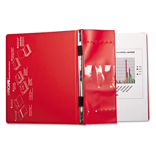 Picture of VariCap Expandable Binder, 2 Posts, 6" Capacity, 11 x 8.5, Red