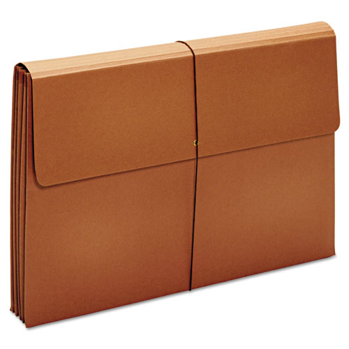 Picture of Expanding Wallet, 3.5" Expansion, 1 Section, Elastic Cord Closure, Tabloid Size, Brown