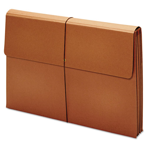 Picture of Expanding Wallet, 3.5" Expansion, 1 Section, Elastic Cord Closure, Tabloid Size, Brown