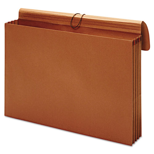 Picture of Expanding Wallet, 3.5" Expansion, 1 Section, Elastic Cord Closure, Tabloid Size, Brown