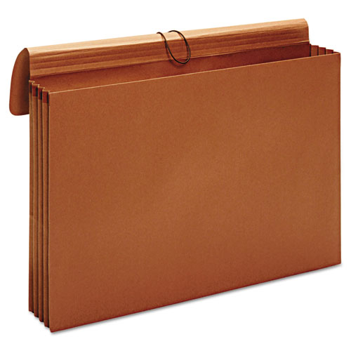 Picture of Expanding Wallet, 3.5" Expansion, 1 Section, Elastic Cord Closure, Tabloid Size, Brown