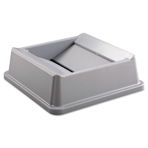 Picture of Untouchable Square Swing Top Lid, Plastic, 20.13w x 20.13d x 6.25h, Gray