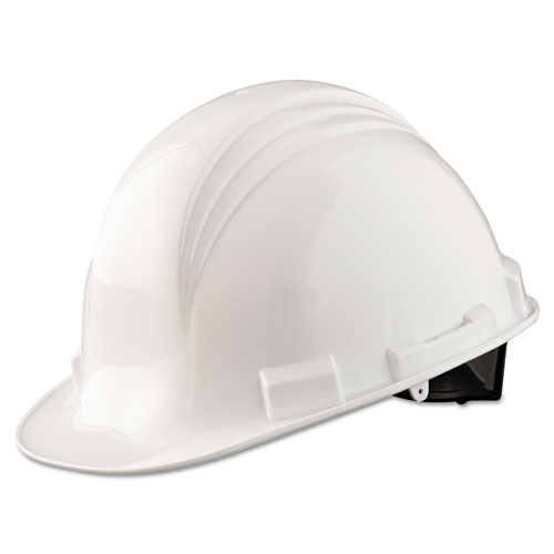 A-Safe Peak Hard Hat, 4-Point Ratchet Suspension, White