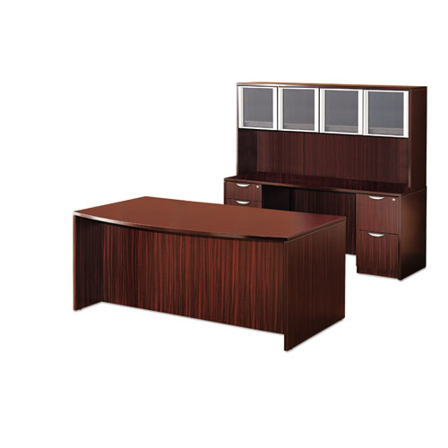 Picture of Alera Valencia Series Bow Front Desk Shell, 71" x 41.38" x 29.63", Mahogany