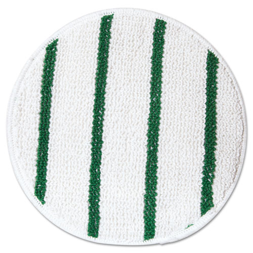 Picture of Low Profile Scrub-Strip Carpet Bonnet, 17" Diameter, White/Green