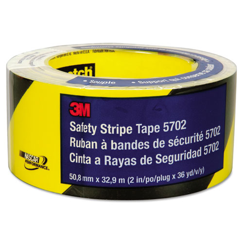 Picture of Safety Stripe Tape, 2" x 108 ft, Black/Yellow