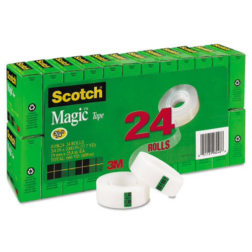 Picture of Magic Tape Value Pack, 3/4" x 1000", 1" Core, Clear, 24/Pack