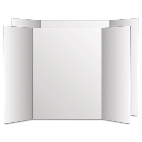 Picture of Two Cool Tri-Fold Poster Board, 28 x 40, White/White, 12/Carton