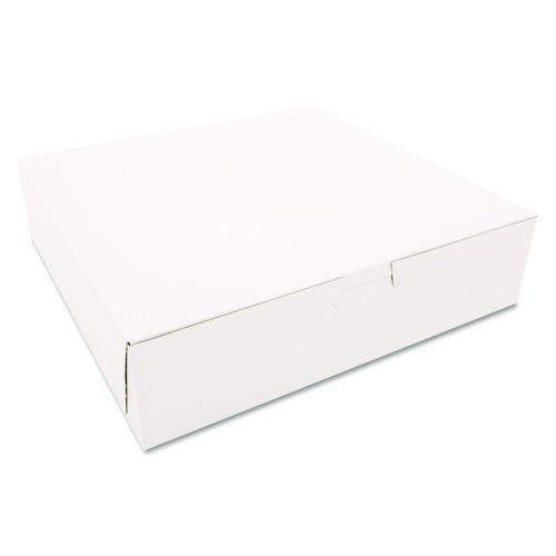Picture of White One-Piece Non-Window Bakery Boxes, 10 x 10 x 2.5, White, Paper, 250/Carton