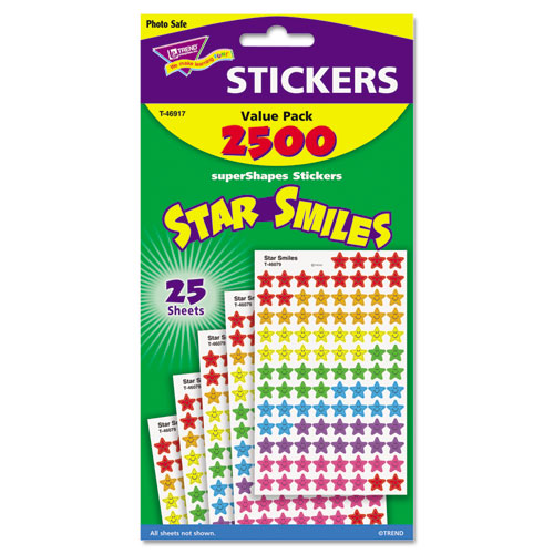 Sticker+Assortment+Pack%2C+Smiling+Star%2C+Assorted+Colors%2C+2%2C500%2Fpack