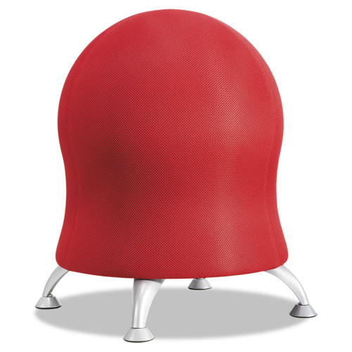 Picture of Zenergy Ball Chair, Backless, Supports Up to 250 lb, Crimson Fabric Seat, Silver Base