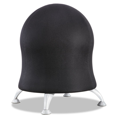 Zenergy+Ball+Chair%2C+Backless%2C+Supports+Up+To+250+Lb%2C+Black+Fabric+Seat%2C+Silver+Base