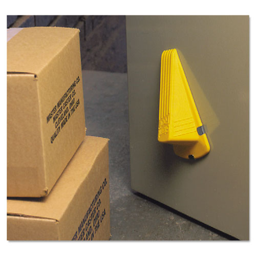 Picture of Giant Foot Magnetic Doorstop, No-Slip Rubber Wedge, 3.5w x 6.75d x 2h, Yellow