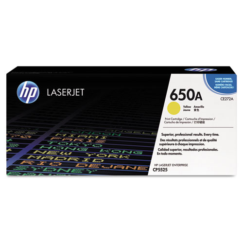 Picture of HP 650A, (CE272A) Yellow Original LaserJet Toner Cartridge