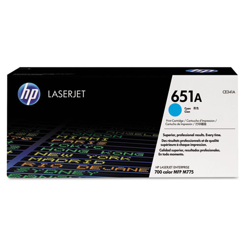 Picture of HP 651A, (CE341A) Cyan Original LaserJet Toner Cartridge