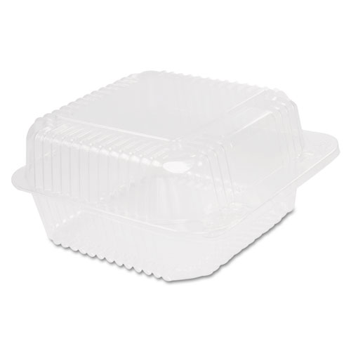 Picture of StayLock Clear Hinged Lid Containers, 6.5 x 6.1 x 3, Clear, 125/Pack, 4 Packs/Carton