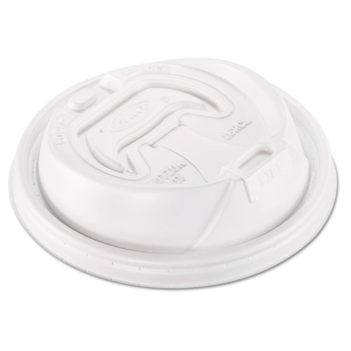 Picture of Optima Reclosable Lid, Fits 12 oz to 24 oz Foam Cups, White, 100 Pack, 10 Packs/Carton