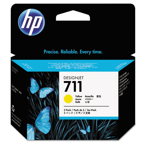 HP+711%2C+%28cz136a%29+3-Pack+Yellow+Original+Ink+Cartridges