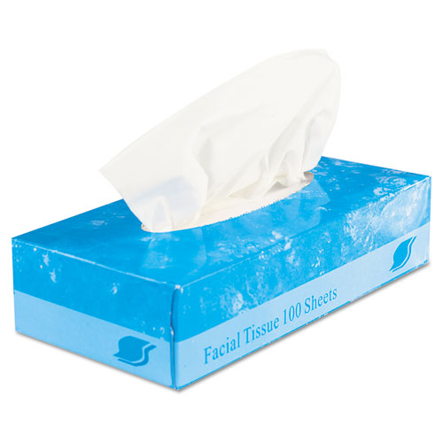 Picture of Boxed Facial Tissue, 2-Ply, White, 100 Sheets/Box, 30 Boxes/Carton