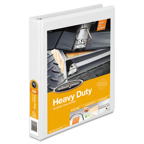 Picture of Heavy-Duty D-Ring View Binder with Extra-Durable Hinge, 3 Rings, 1" Capacity, 11 x 8.5, White