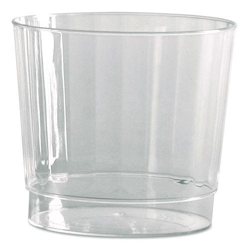 Picture of Classic Crystal Plastic Tumblers, 9 oz, Clear, Fluted, Rocks Squat, 20/Pack, 12 Packs/Carton