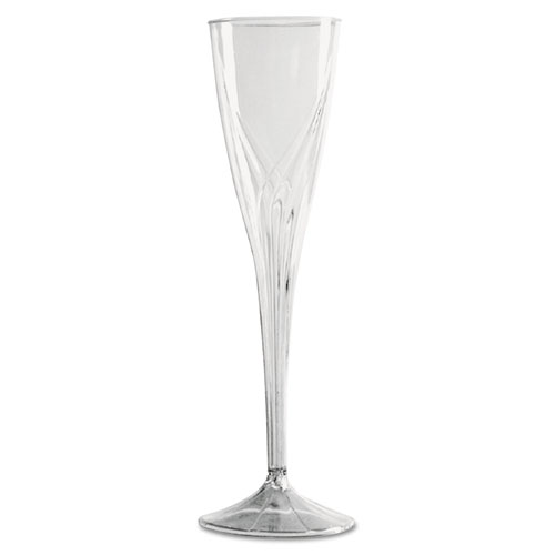 Classicware+One-Piece+Champagne+Flutes%2C+5+oz%2C+Clear%2C+10%2FPack%2C+10+Packs%2FCarton