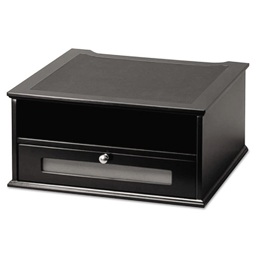 Picture of Midnight Black Collection Monitor Riser, 13" x 13" x 6.5", Black, Supports 50 lbs
