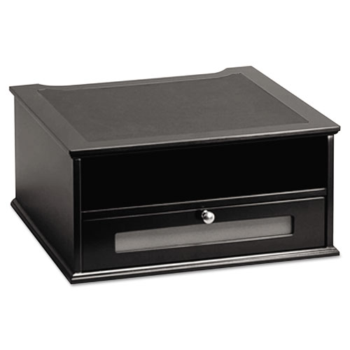 Picture of Midnight Black Collection Monitor Riser, 13" x 13" x 6.5", Black, Supports 50 lbs