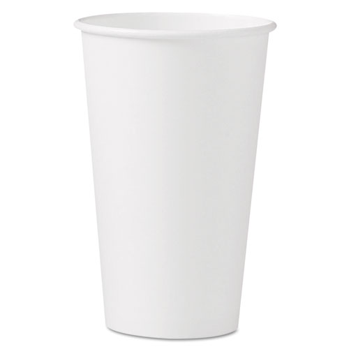 Picture of Single-Sided Poly Paper Hot  Cups, 16 oz, White, 50 Sleeve, 20 Sleeves/Carton