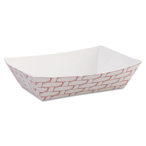 Picture of Paper Food Baskets, 6 oz Capacity, 3.78 x 4.3 x 1.08, Red/White, 1,000/Carton