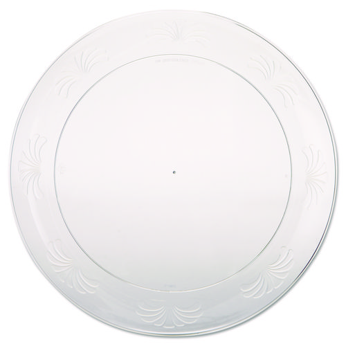 Picture of Designerware Plastic Plates, 9" dia, Clear, 10 Pack, 18 Packs/Carton