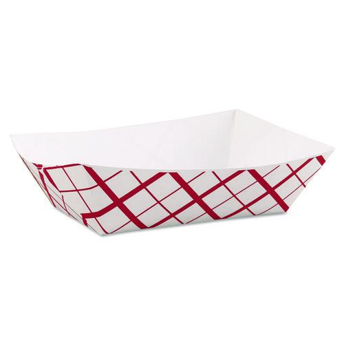 Picture of Paper Food Baskets, 3 lb Capacity, 7.2 x 4.95 x 1.94, Red/White, Paper, 500/Carton