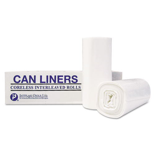 Picture of High-Density Commercial Can Liners Value Pack, 55 gal, 11 microns, 36" x 58", Clear, 25 Bags/Roll, 8 Rolls/Carton