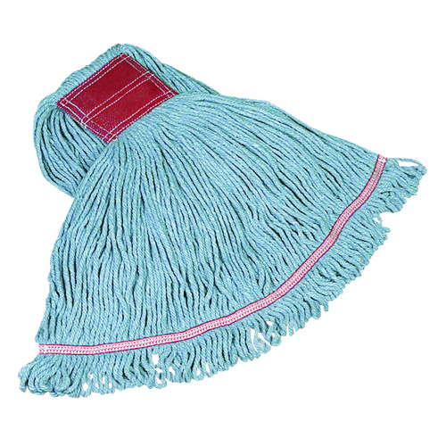 Picture of Swinger Loop Wet Mop Heads, Cotton/Synthetic, Blue, Large