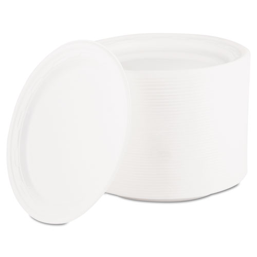 Picture of Famous Service Plastic Dinnerware, Plate, 6" dia, White, 125/Pack