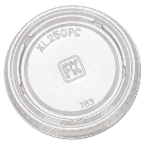 Picture of Portion Cup Lids, Fits 1.5 oz to 2.5 oz Cups, Clear, 125/Sleeve, 20 Sleeves/Carton
