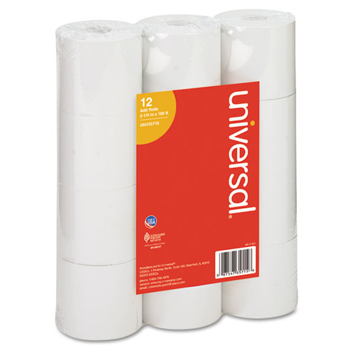Picture of Impact and Inkjet Print Bond Paper Rolls, 0.5" Core, 2.25" x 150 ft, White, 12/Pack