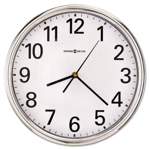 Picture of Hamilton Wall Clock, 12" Overall Diameter, Silver Case, 1 AA (sold separately)