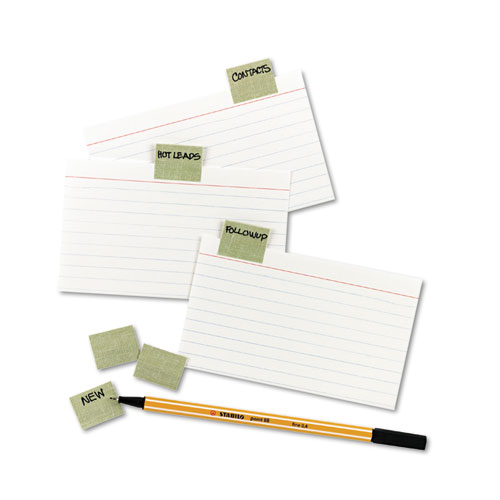 Picture of Gummed Reinforced Index Tabs, 1/5-Cut, Olive Green, 1" Wide, 50/Pack