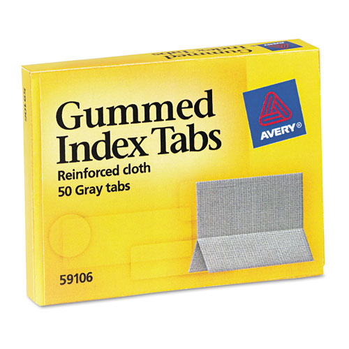 Picture of Gummed Reinforced Index Tabs, 1/5-Cut, Olive Green, 1" Wide, 50/Pack
