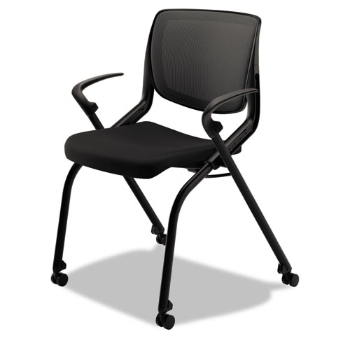 Picture of Motivate Nesting/Stacking Flex-Back Chair, Supports Up to 300 lb, Onyx Seat, Black Back/Base