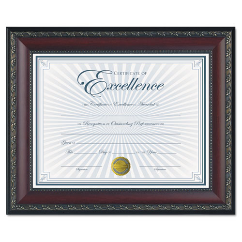 Picture of World Class Document Frame with Certificate, Walnut, 8.5 x 11