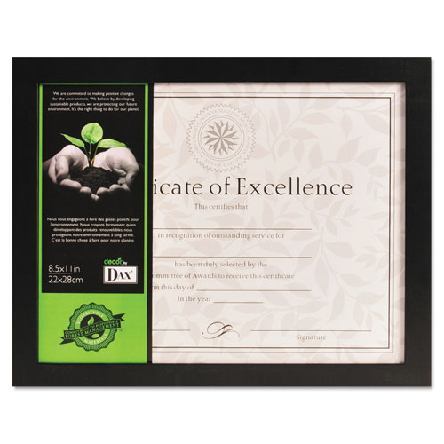 Picture of Solid Wood Photo/Document Frame, Easel Back, 8.5 x 11, Black