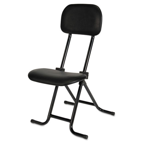 Picture of Alera IL Series Height-Adjustable Folding Stool, Supports Up to 300 lb, 27.5" Seat Height, Black