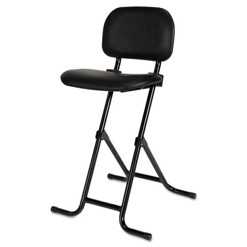 Picture of Alera IL Series Height-Adjustable Folding Stool, Supports Up to 300 lb, 27.5" Seat Height, Black