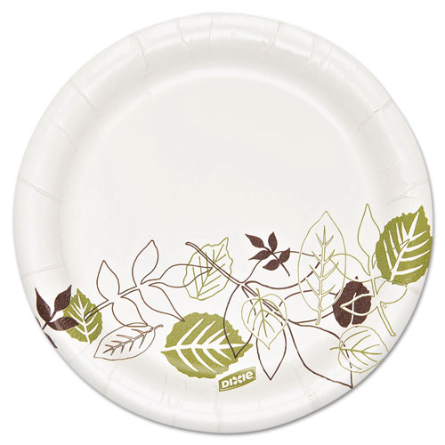 Picture of Pathways Soak Proof Shield  Heavyweight Paper Plates, WiseSize, 5.88" dia, Green/Burgundy, 500/Carton