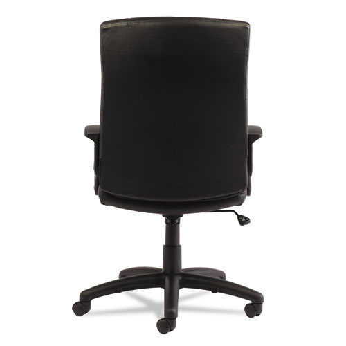 Picture of Alera YR Series Executive High-Back Swivel/Tilt Bonded Leather Chair, Supports 275 lb, 17.71" to 21.65" Seat Height, Black